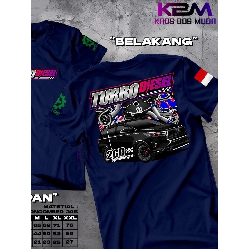 MESIN Racing TURBO DIESEL ENGINE INNOVA 2GD / Distro เสื้อยืดคําแข่ง mosif TURBO DIESEL ENGINE INNOV