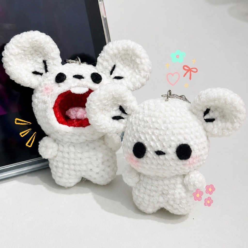 พวงกุญแจ Pokemon Tandemaus Crochet - Pokemon Mausshold Cute Bagcharm
