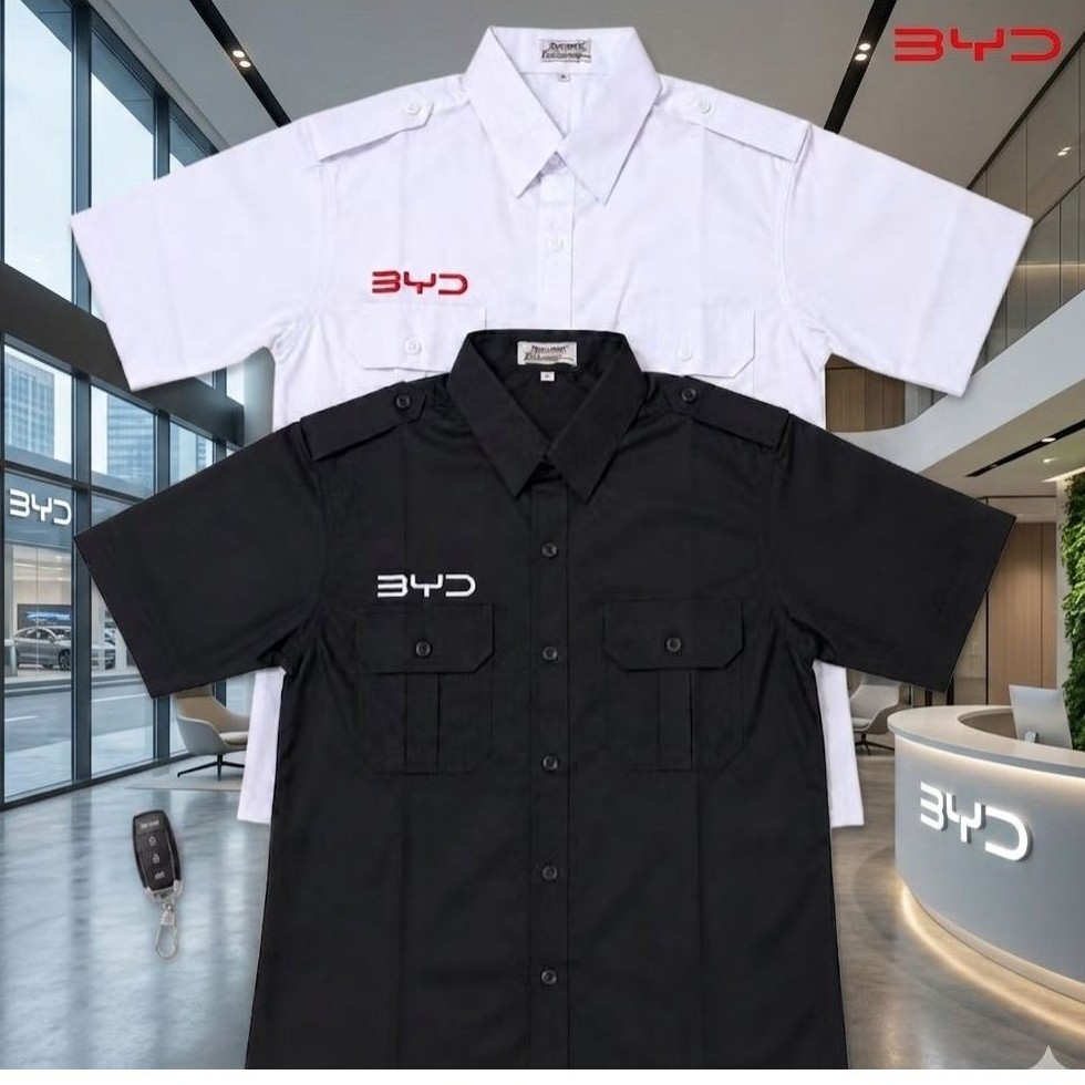KEMEJA BYD เสื้อปัก BYD เสื้อ BYD ชุด PDH BYD ชุดทํางาน byd ชุดทํางาน byd pdh งาน ปักเต็ม..