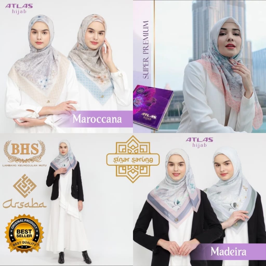 Atlas Hijab Super Premium Morocco & Premium Madeira Square Hijab