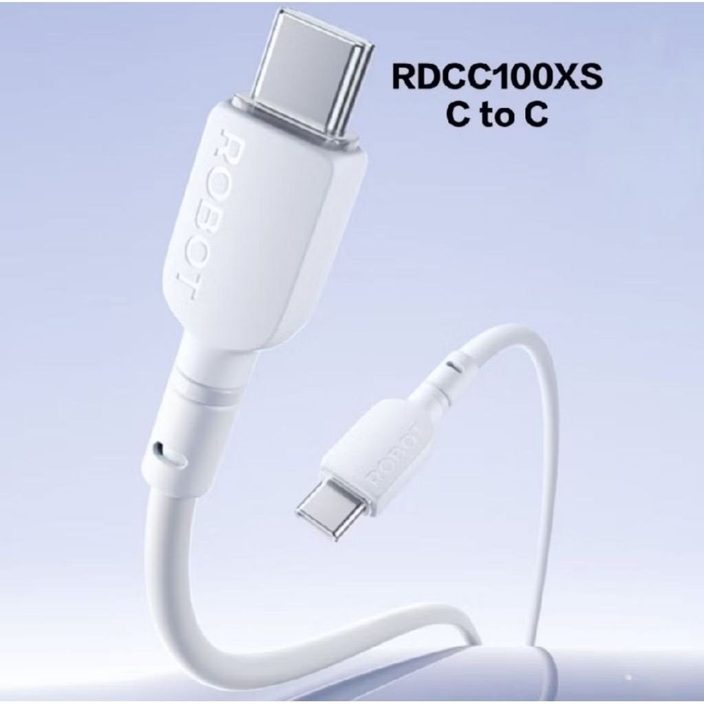ROBOT RDCC100XS Type C ถึง Type C สายเคเบิลข้อมูล 60W 100 ซม. สายชาร์จเร็ว USB C PD