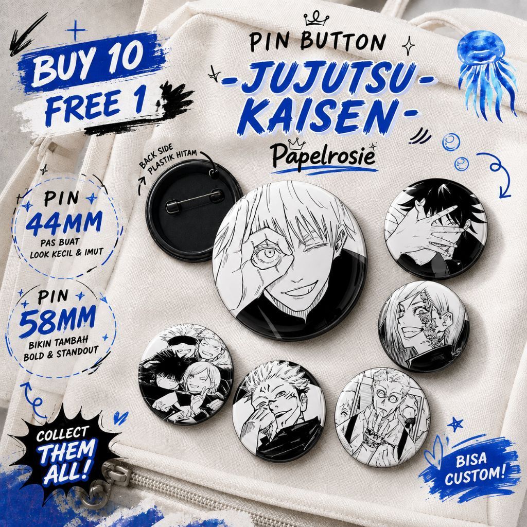 JUJUTSU KAISEN หมุดปุ่มมังงะ | AESTTHETIC ROUND PIN JUJUTSU KAISEN JJK MANGA44 MM