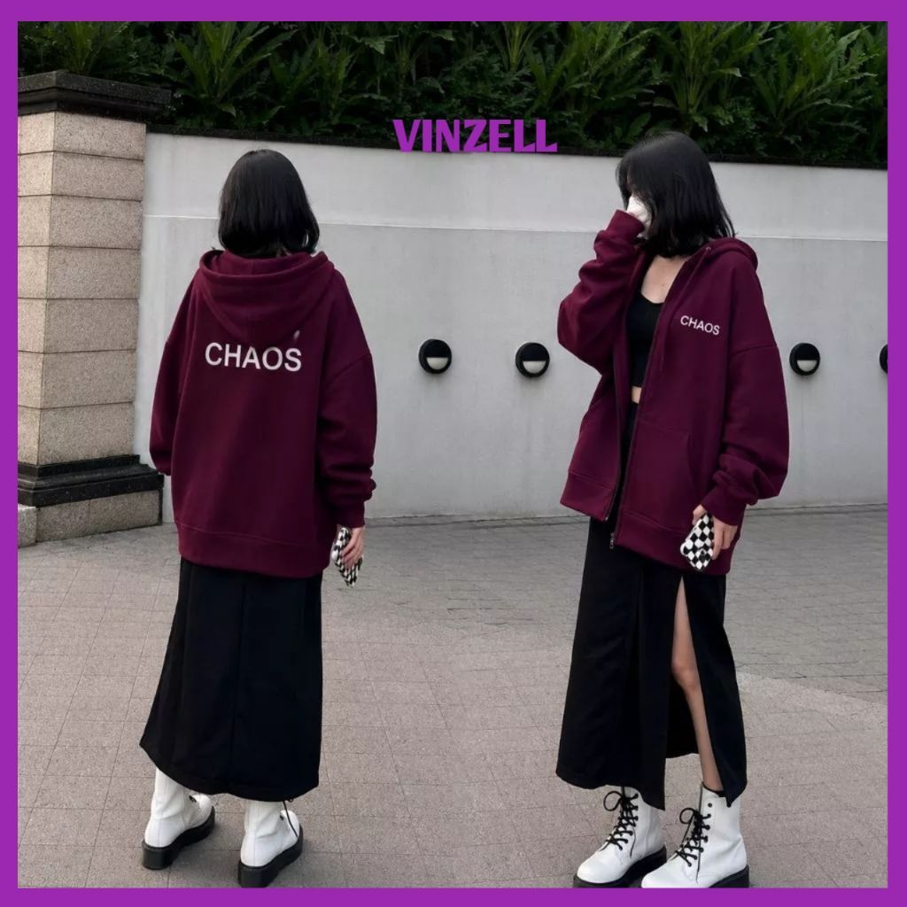 KATUN VINZELL (S - XXXXXXL 6XL) Zip Hoodie Jacket ผู้ชายผู้หญิง CHAOS ขนาดใหญ่ 6L 5XL 4XL 3XL 2XL XL