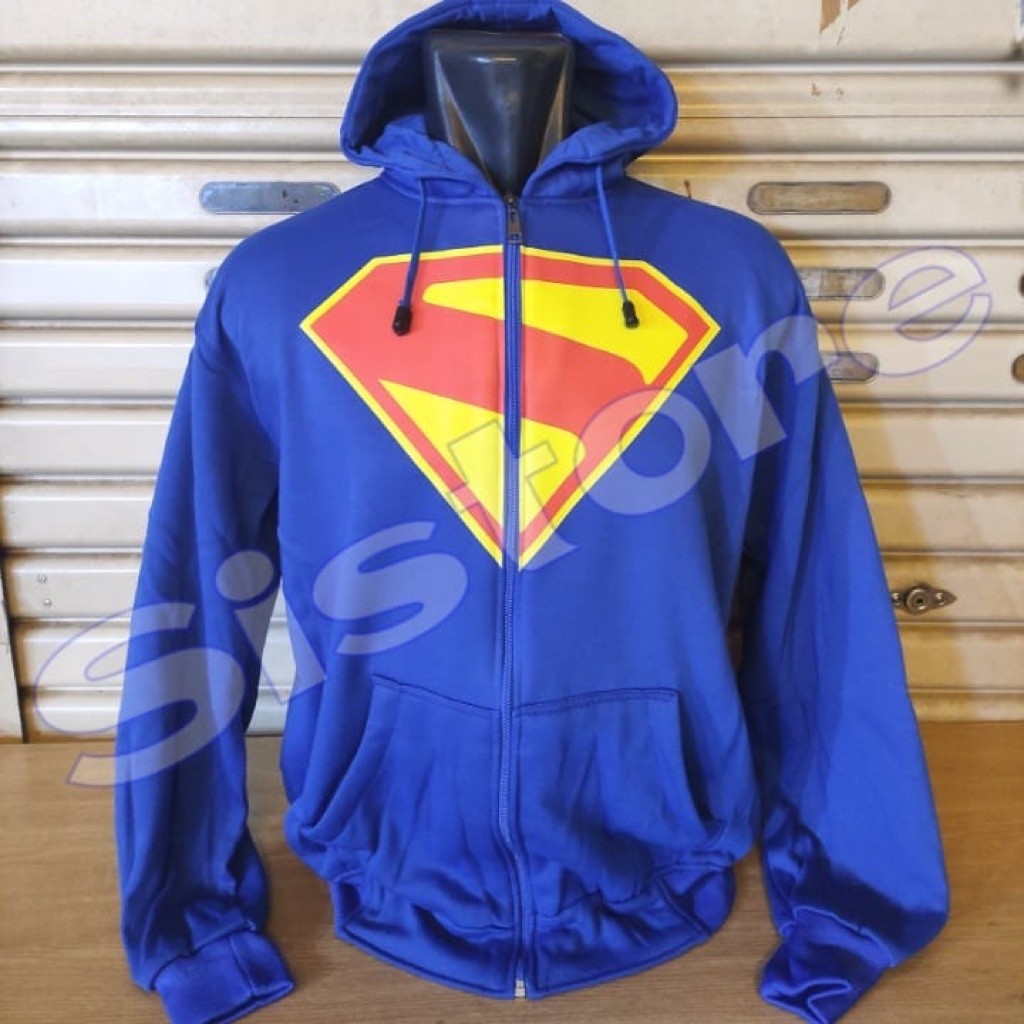 Superman เสื้อกันหนาว Hoodie Zipper Superman Man Of Tomorrow Hoodie Pullover