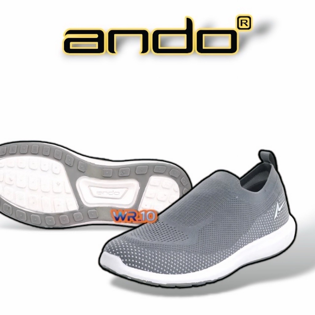 รองเท้า ANDO SLIP FLYNN สีดํา & GREY 38-43 ต้นฉบับ