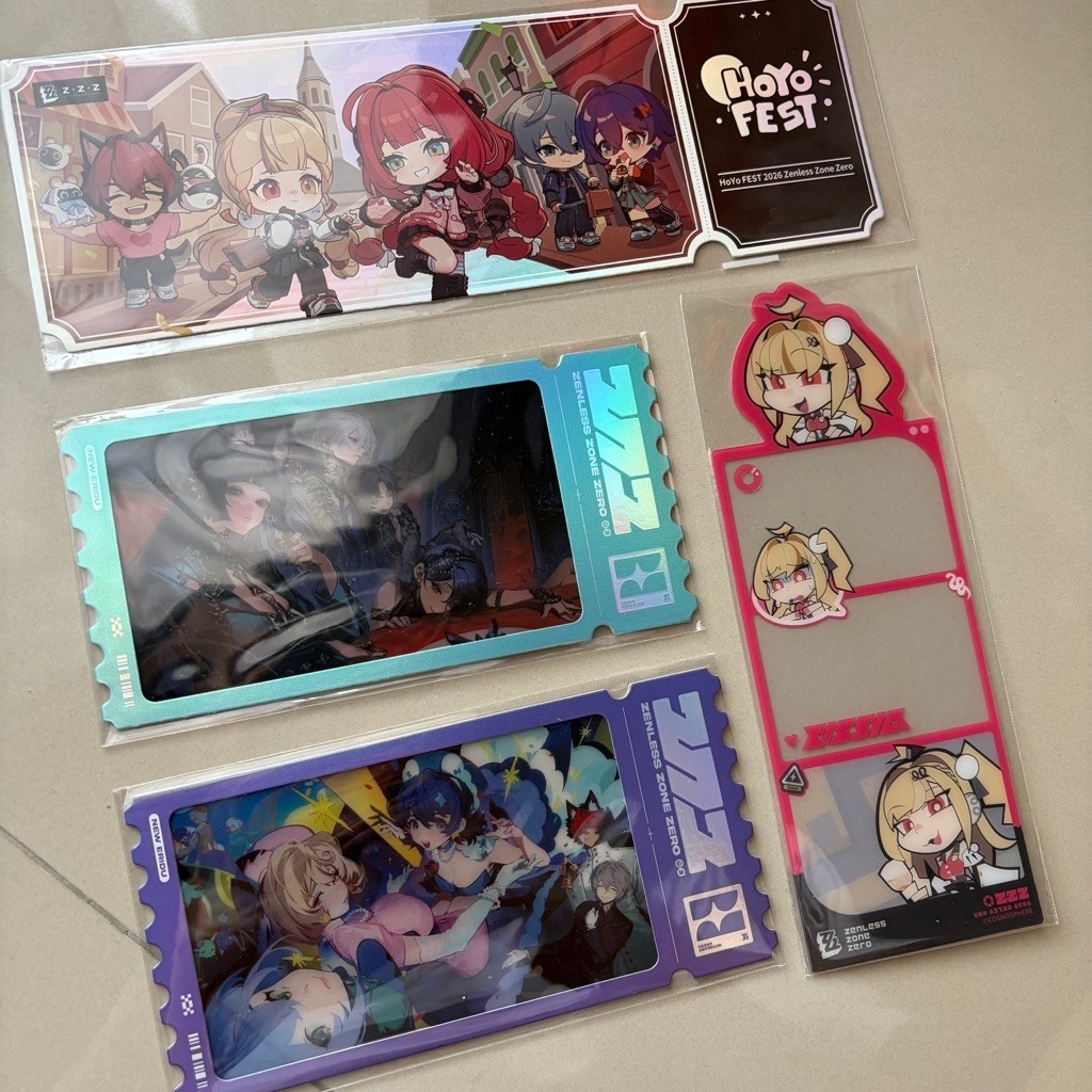 Merch Hoyofest 2026 Zenless Zone Zero (ZZZ) - สติ๊กเกอร์ proxy, การ์ดภาพถ่าย Cissia, ที่คั่นหนังสือ,