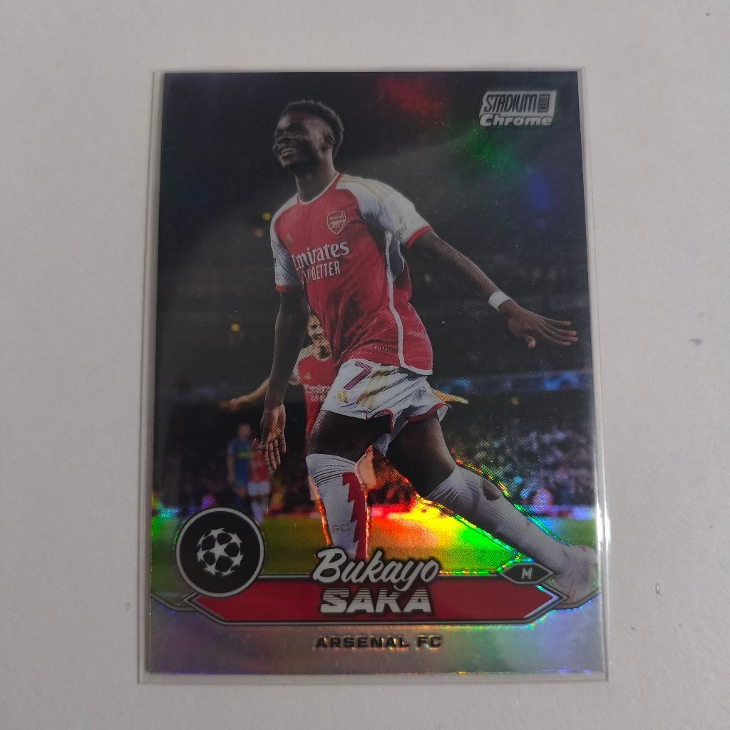 Topps Openyo Saka Arsenal Stadium Chrome Football Card