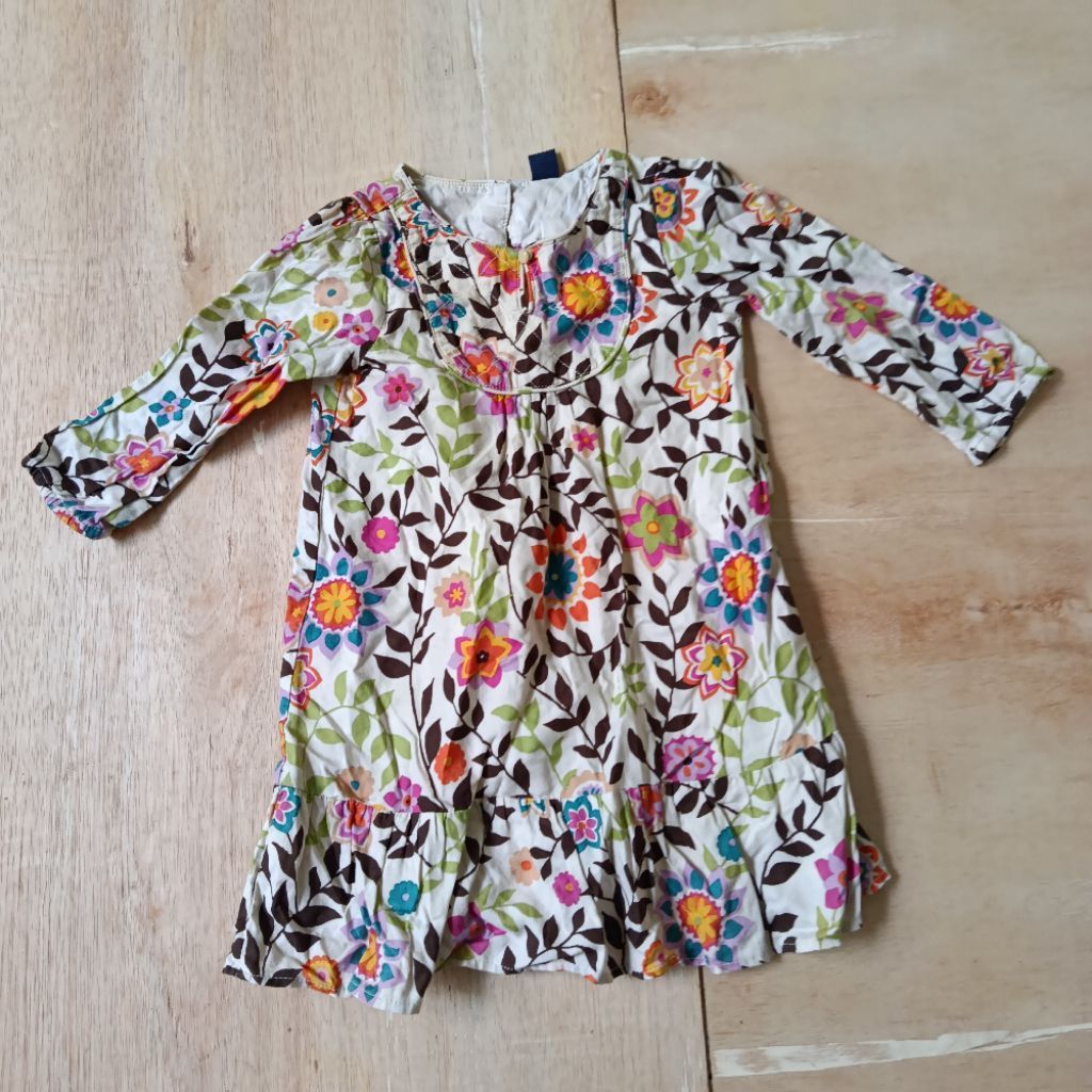 PL Original Baby Gap Dress Beige Floral Motif HB 500an/ok 36
