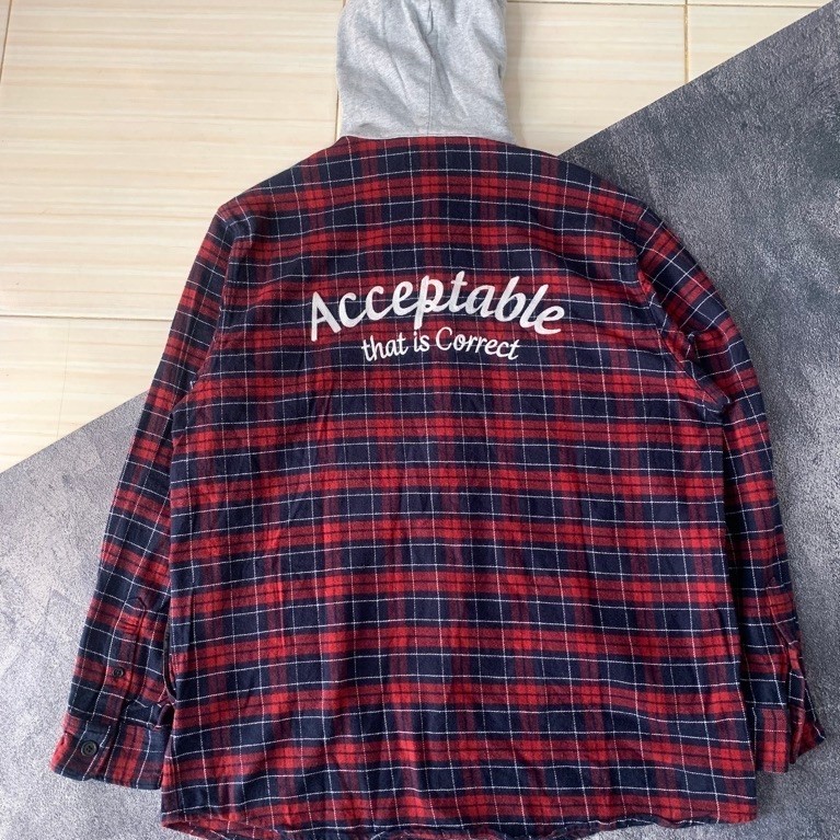KEMEJA Polham Flannel Hoodie เสื้อ