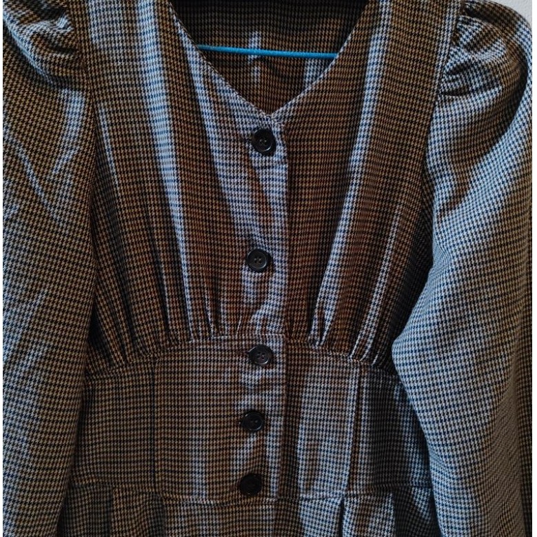 แม็กซี่เดรส GRL houndstooth สีน้ําตาล