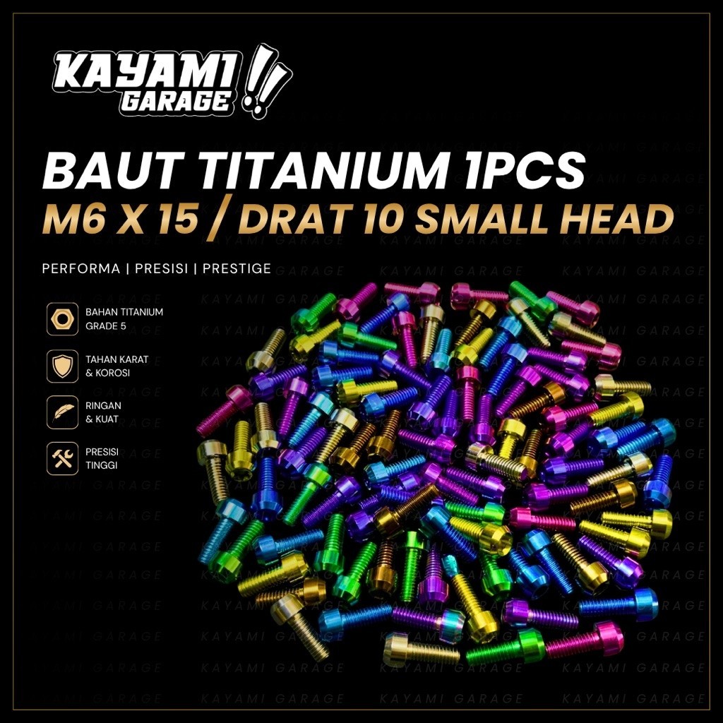 น็อตไทเทเนียม M6 X 15 / เกลียว 10 หัวเล็ก