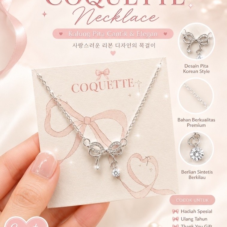 COQUETTE KOREAN NECKLACE ริบบิ้นคลาสสิก NECKLACE