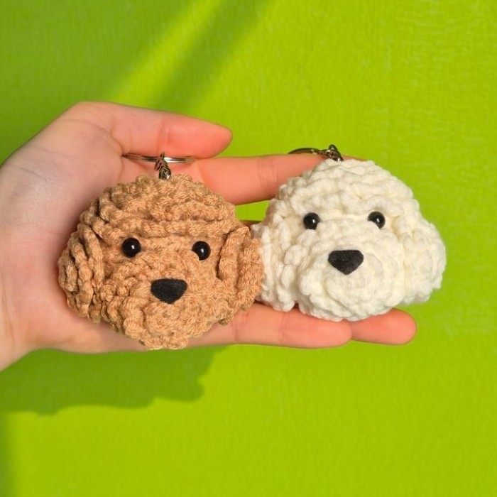 Littlecrochety Poodle โครเชต์ bagcharm สุนัข Poodle ถัก