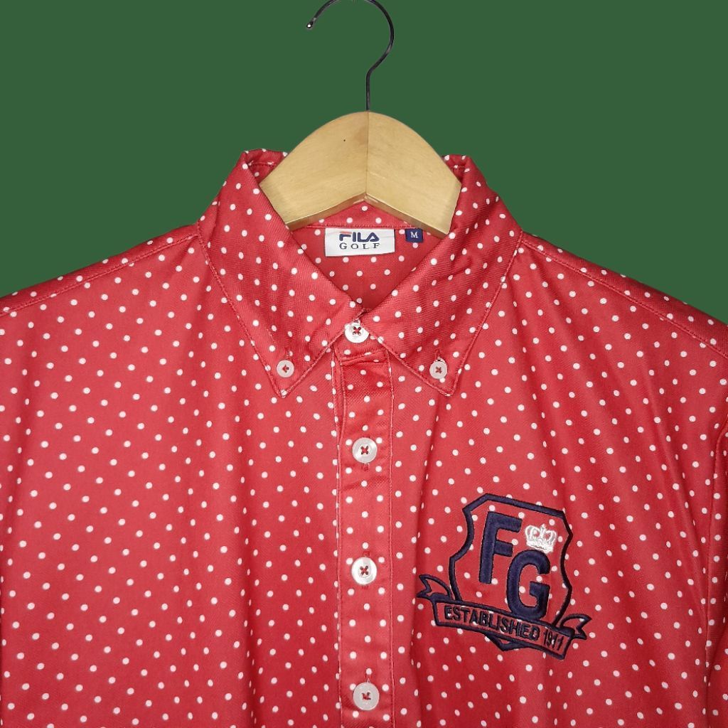 FILA GOLF AOP เสื้อยืดกีฬาคอปกผู้ชาย Dri Fit เสื้อกีฬาผู้ชาย