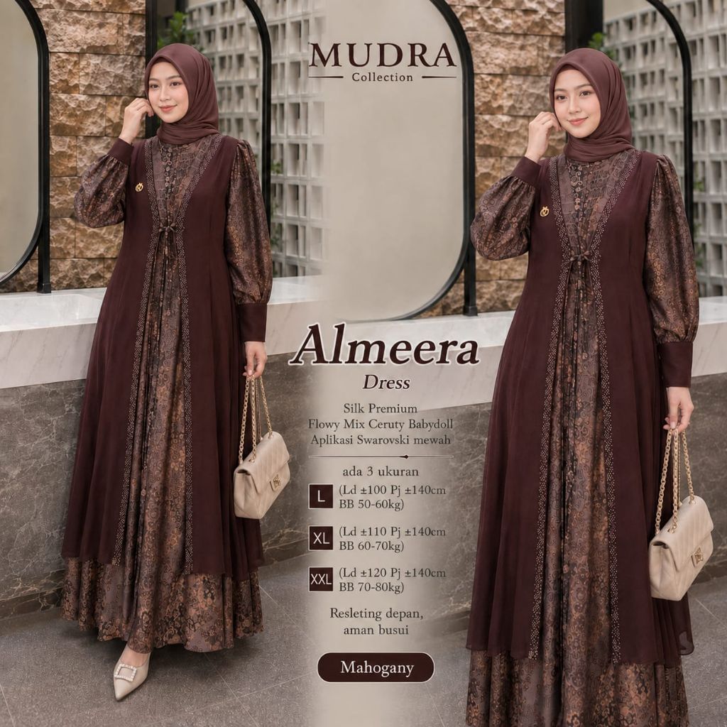 ALMEERA DRESS SILK PREMIUM MIX CERUTY ใหม่ล่าสุด MOTIF READY TO SHIP