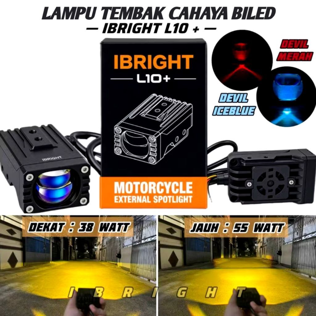 CAHAYA IBRIGHT L10 ไฟ BILED + PLHS DEVIL PNP UNIVERSAL CAR & MOTORCYCLE