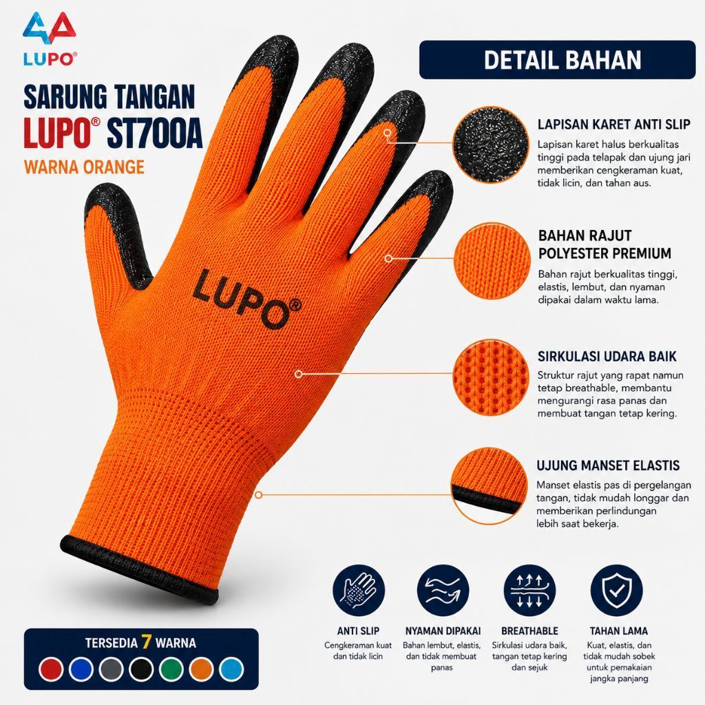 ถุงมือทํางาน Lupo St700a