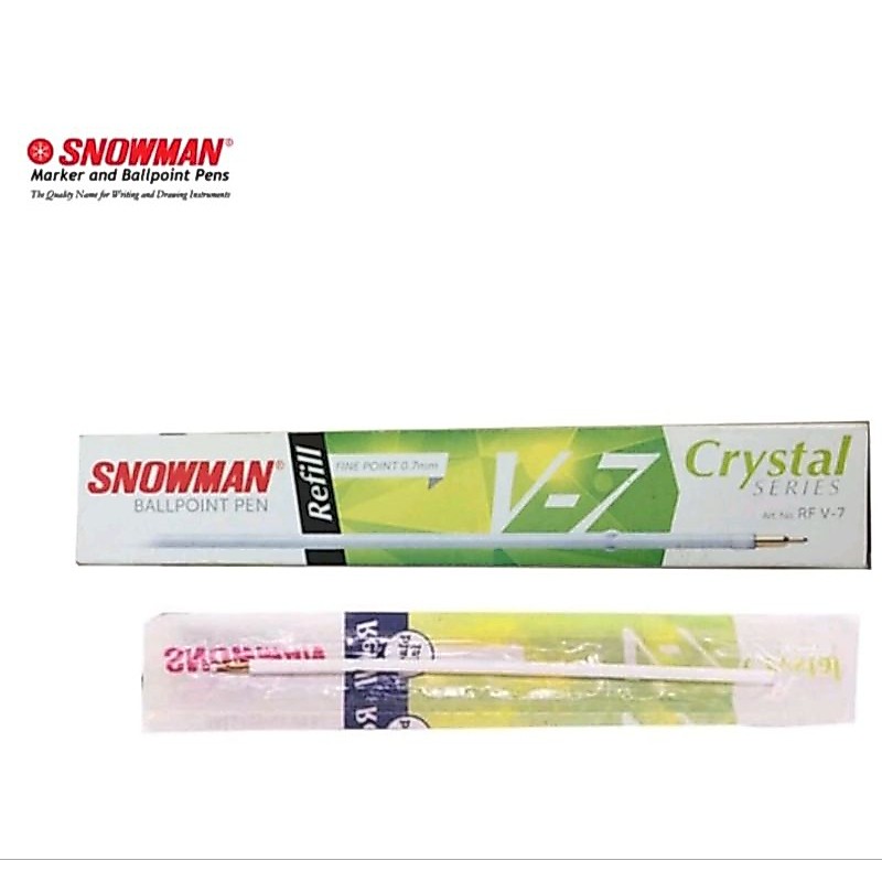 SNOWMAN V-4/V-7 BLACK BULPOINT REFILL (12 เมล็ด)