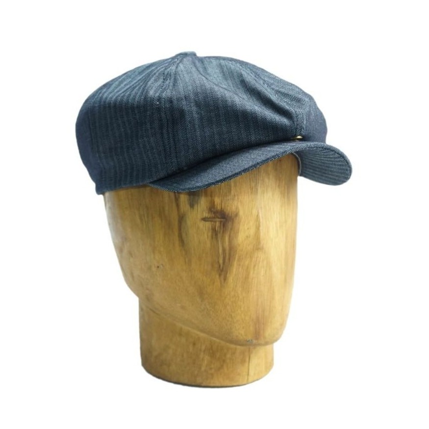 TUCKWOLF Newsboy cap Denim Herringbone Cotton Vintage Classic Thomas Shelby