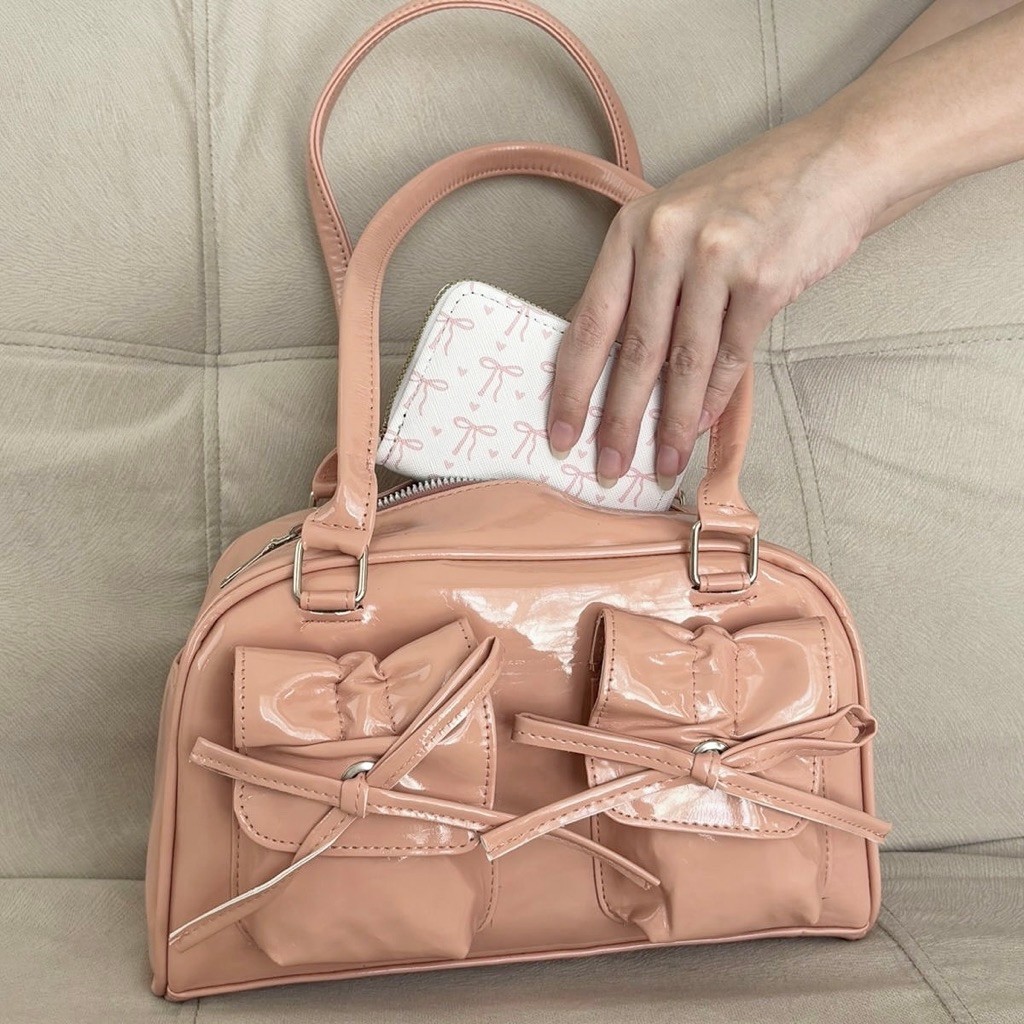 Mocorie - Coquette Ribbon Sling Bag / Coquette Ribbon Motif Sling Bag / Coquette Pink Ribbon Lace Sl