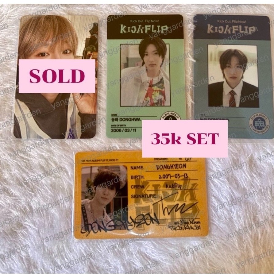 Photocard Official KickFlip Donghwa ชุด ID + ID donghyeon