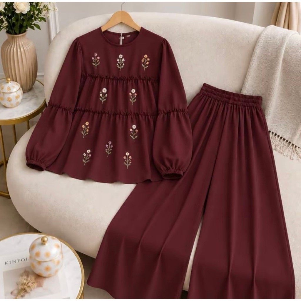 ARUMI ONE SET TWILL EMBROIDERY