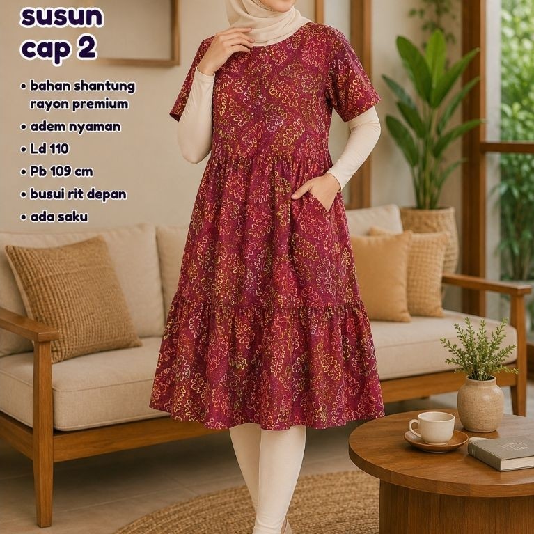 BATIK DRESS STUFFED CAP LD 110 BUSUI RIT FRONT