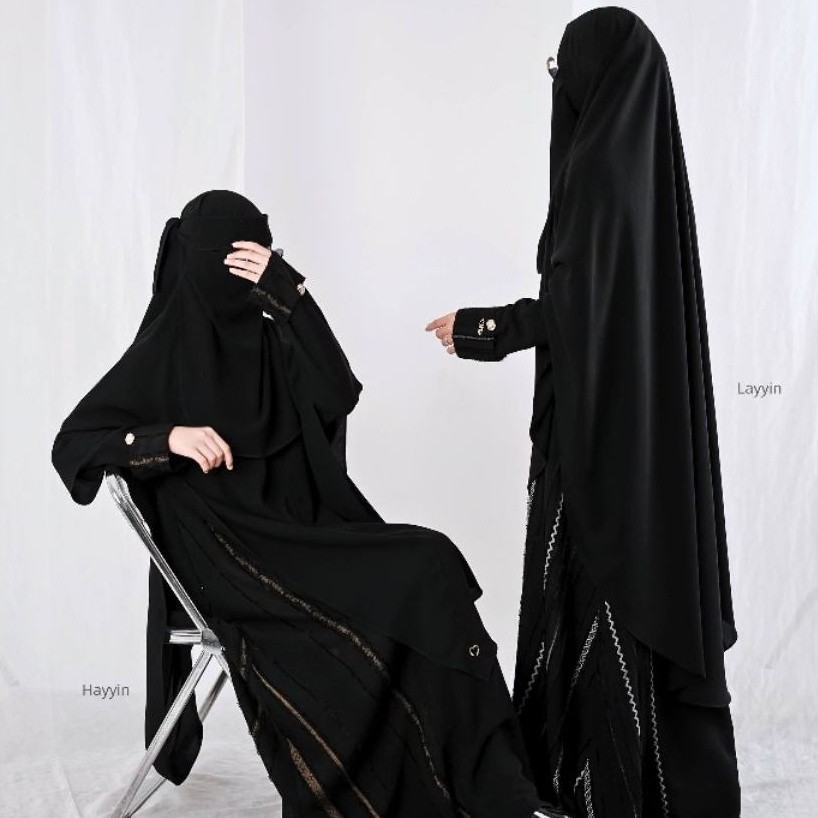 ABAYA JETBLACK IZMIR โดย MAHIRA | JETBLACK ABAYA | ABAYA เท่านั้น | ABAYA ลําลอง