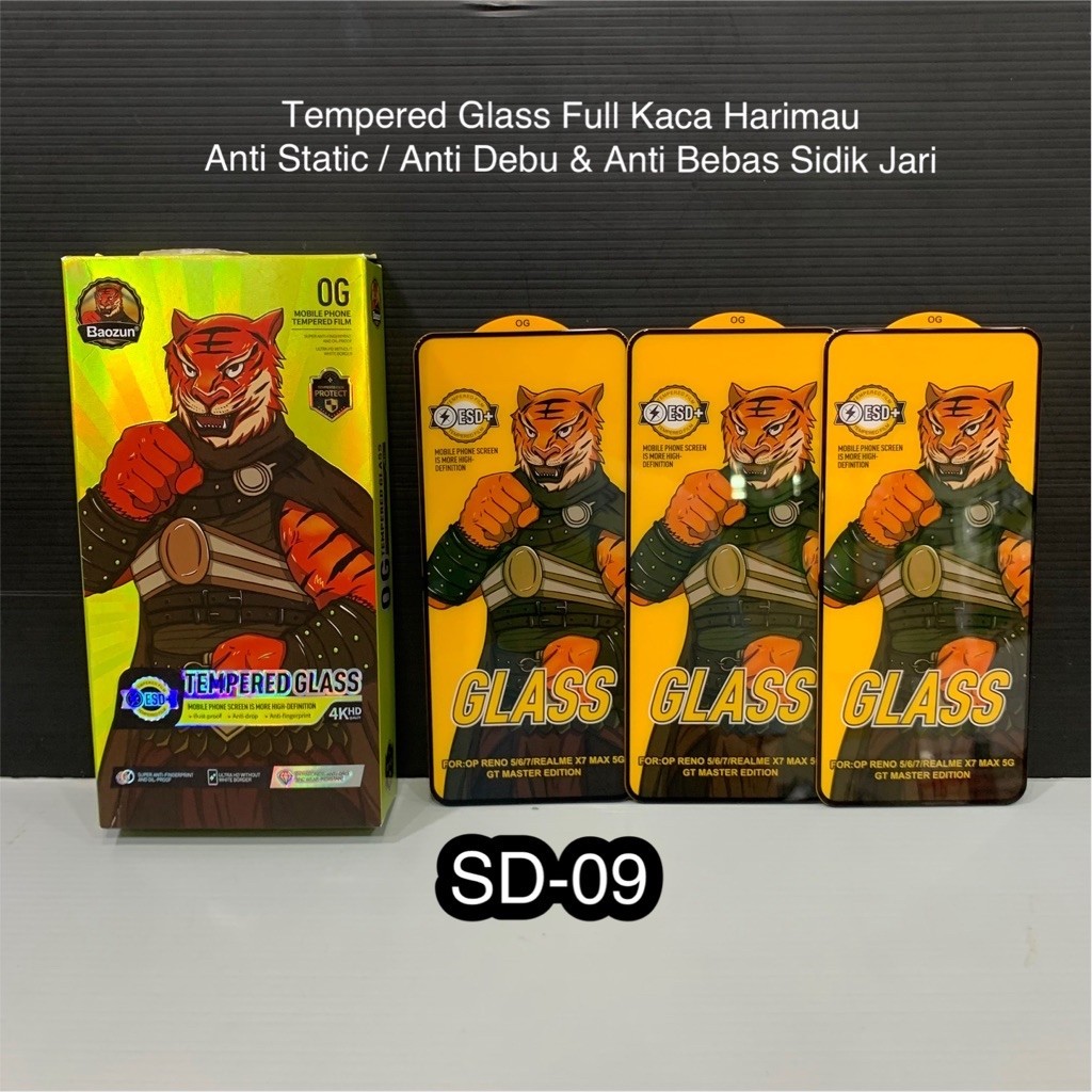 (SD09) TG Clear ESD Anti Static Tiger สําหรับ Oppo Reno 4 4G/ Reno 4 5G. A74 4G. A78 4G. A93. ก94. A