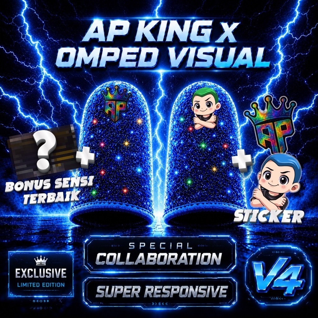AP King V4 X Omped Visual Special Edition Thumb Cover! Super Response, Anti-Sweat, แถมฟรีสติ๊กเกอร์ 