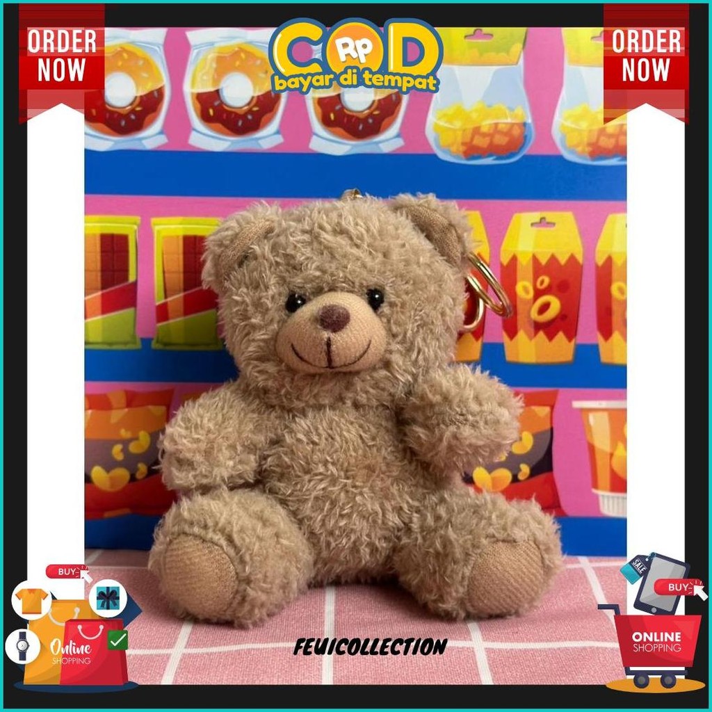 GANTUNGAN Joybox DOLL TEDDY BEAR BROWN ตุ๊กตากระเป๋า Charm พวงกุญแจพวงกุญแจที่ไม่ซ้ํากันน่ารัก TEDDY