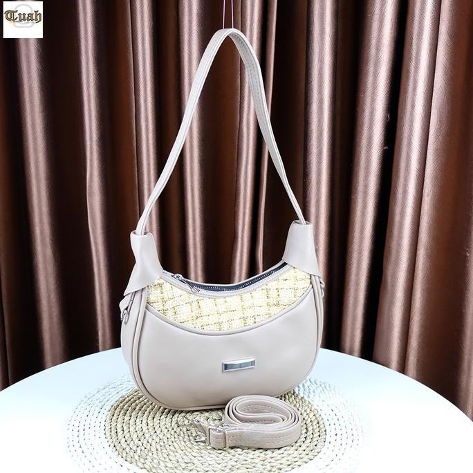 DI7 - TUAH SLIMBAGS เช่นผู้หญิง Hobo Sling Combination Snow Canvas 2514 กระเป๋าสะพายอินเทรนด์กระเป๋า