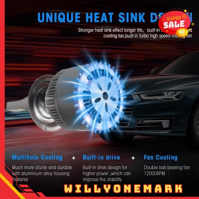 LED HEADLAMP HEADLIGHT MAIN FRONT C6 H4 HI LO รถสีขาว 2 ชิ้น