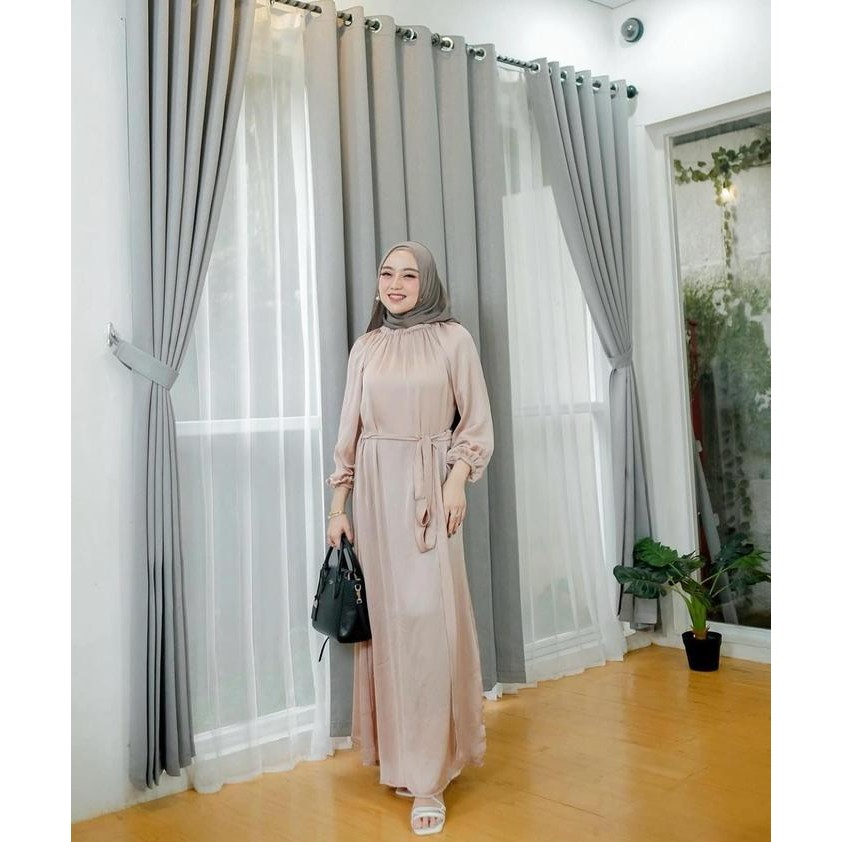 SF Floren Dress Shimmer Limited Edition Shimmer Silk Premium Dot Simple Elegant Fit หรูหราผู้หญิง Ga