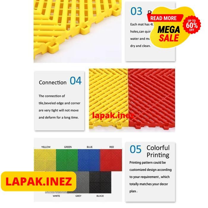 MODULAR FLOOR FOR GARAGE WORKSHOP, รถยนต์, MOTORCYCLE, เสื่อซักโดย INEZ COLLECTION