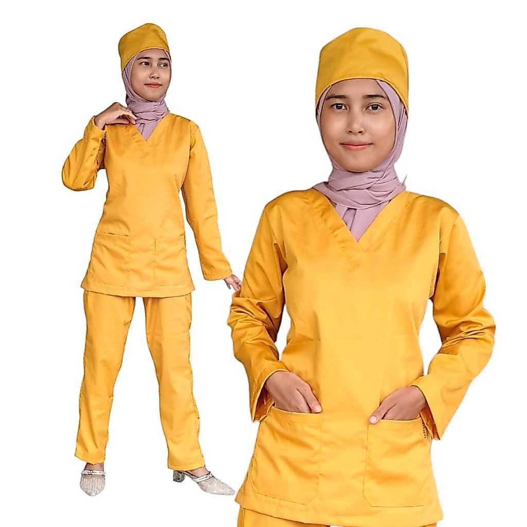 (MUSTARD) Mustard Scrub Medical Long Sleeve Ok Guard Shirt