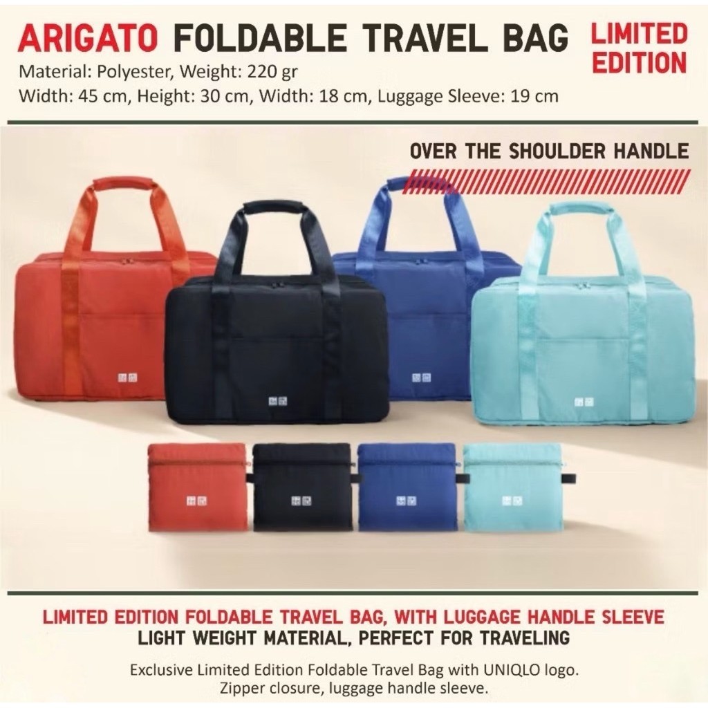 [ใหม่] UNIQLO กระเป๋าพับได้ Arigato 2026 - สีดํา