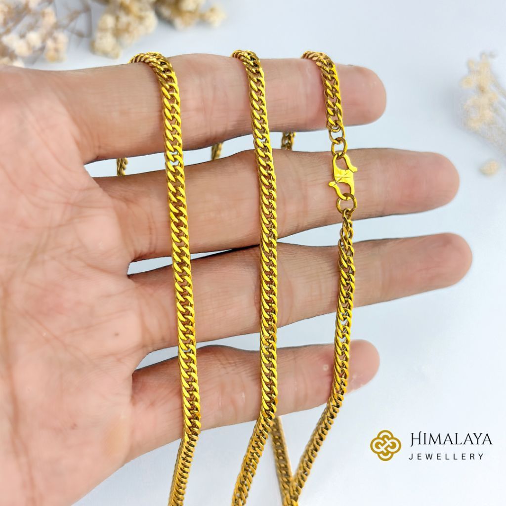 สร้อยคอโซ่ไทเทเนียมขนาด 3.7 มม. ป้องกันสนิม ป้องกันภูมิแพ้ CODE K.TIT 004 Himalaya Jewelry Denpasar