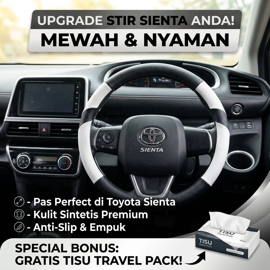 ที่หุ้มพวงมาลัยรถยนต์ Sienta ฝาครอบพวงมาลัย Toyota Sienta ที่ป้องกันพวงมาลัยรถยนต์ Toyota Sienta