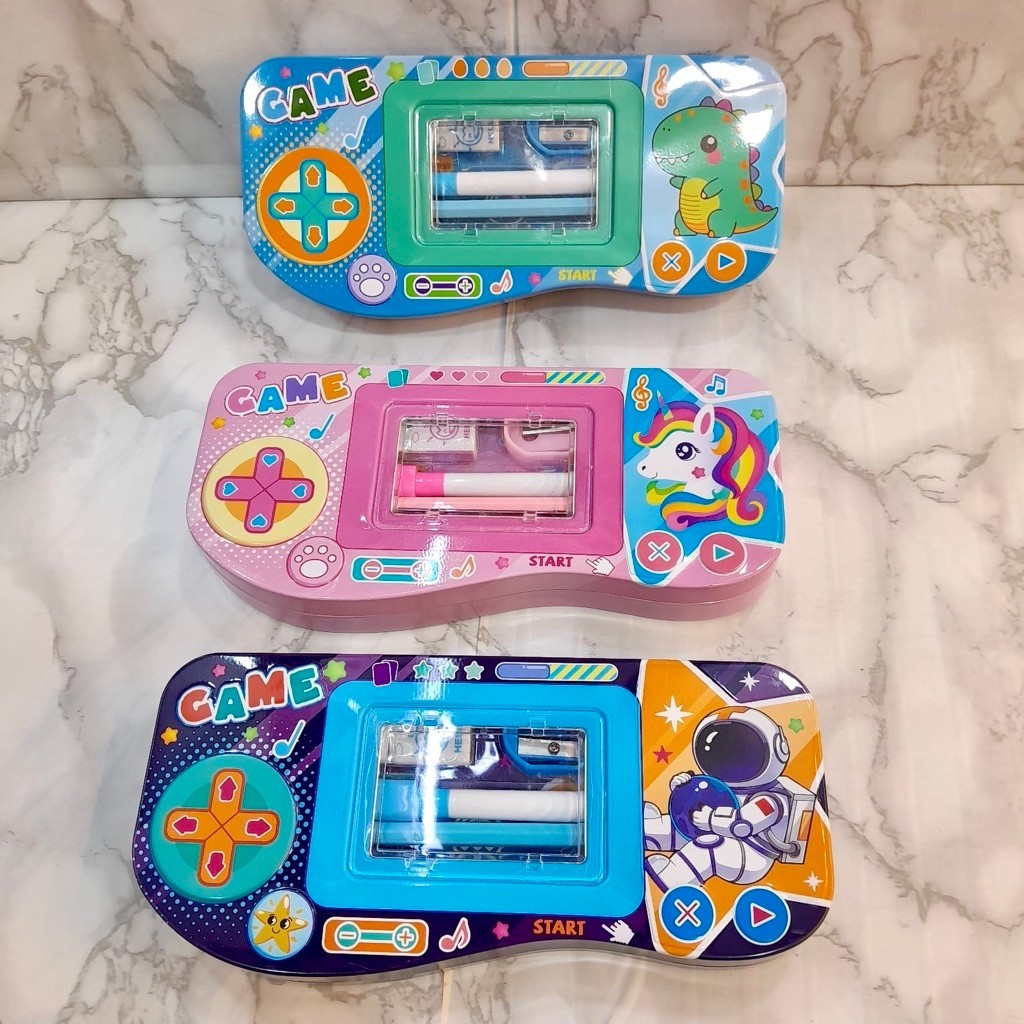 6-in-1 Tin Pencil Case SET KT-H25002 GAME CONSOLE MODEL