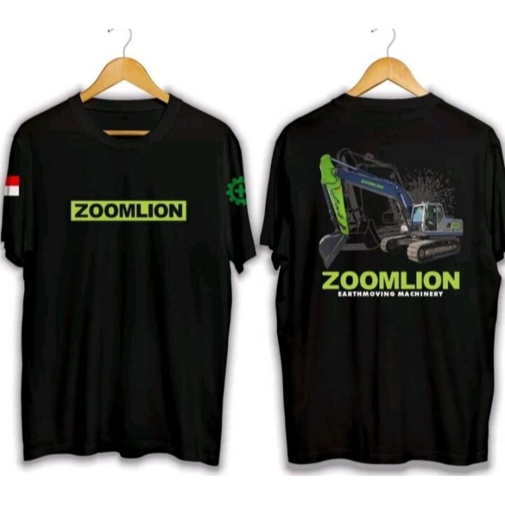 ZOOMLION EXCAVATOR เสื้อยืดผลิตจาก KARUN COMBED MATERIAL, DTF SCREEN PRINTING, UNISEX, SHORT SLEEVES