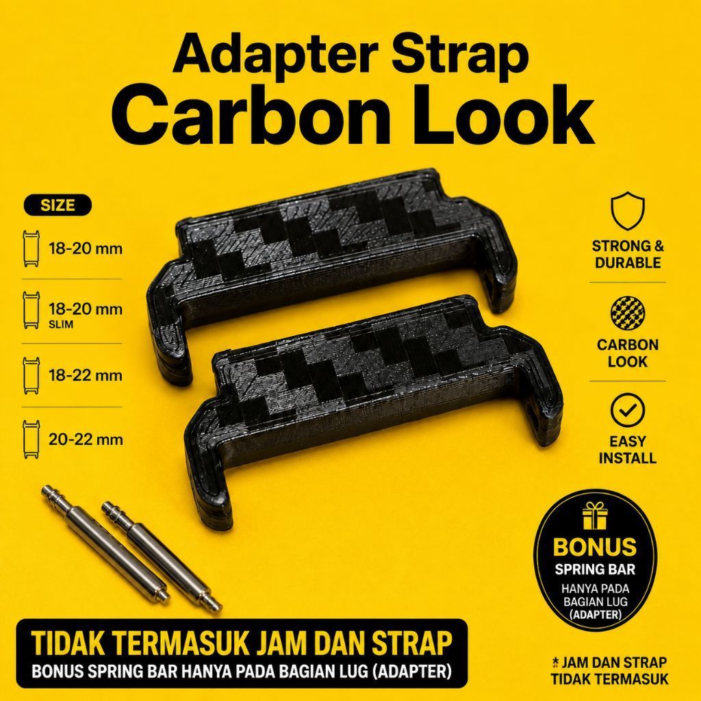 สายอะแดปเตอร์ 18-20, 18-22, 20-22 | นาฬิกาคาร์บอนลุค | TW5M CA53 F91 A168 A700 | Slim Standard | พิม