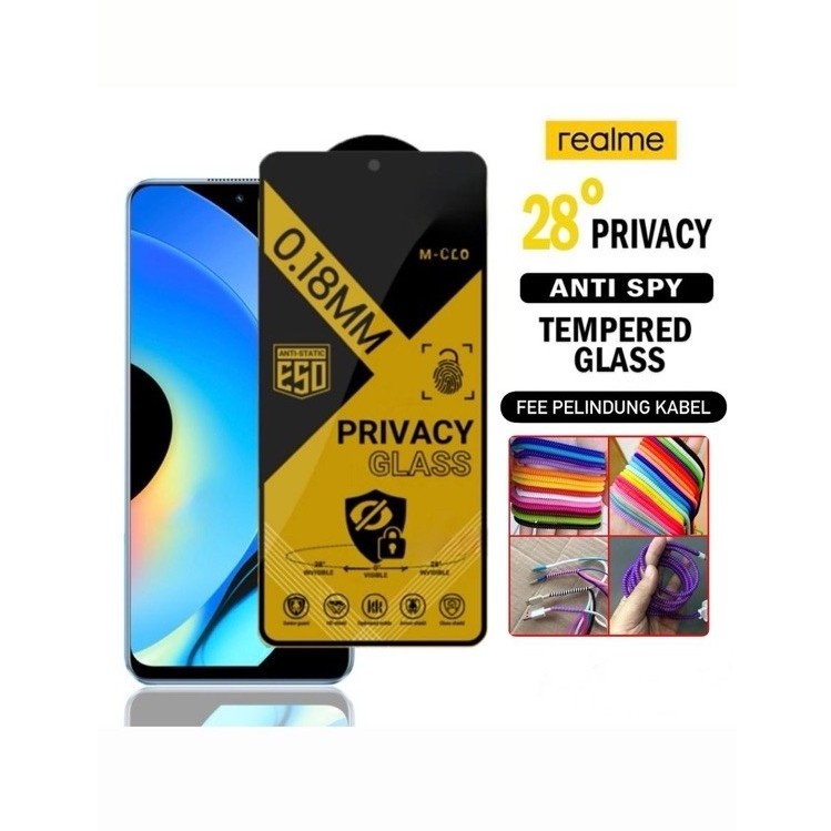 TEMPERED GLASS ESD ANTI STATIC MCLU PRIVACY TYPE Realme 2.2pro,3,3pro,5.5i,5s,6,6i,6s,7,7i,7pro,8i,8