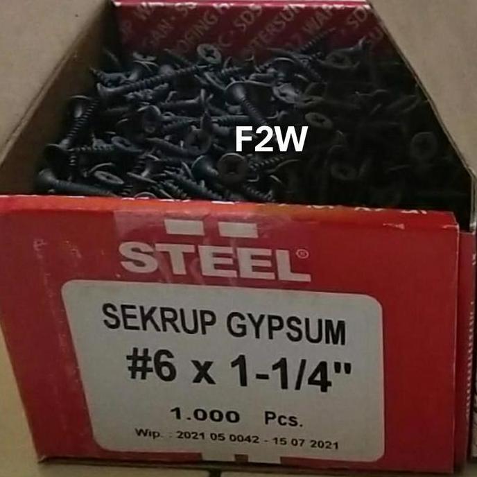 GYPSUM SCREW 6X1-1/4" เหล็ก GYPSUM SCREW STEEL 3CM DRYWAL SCREW 6X1-1/4"