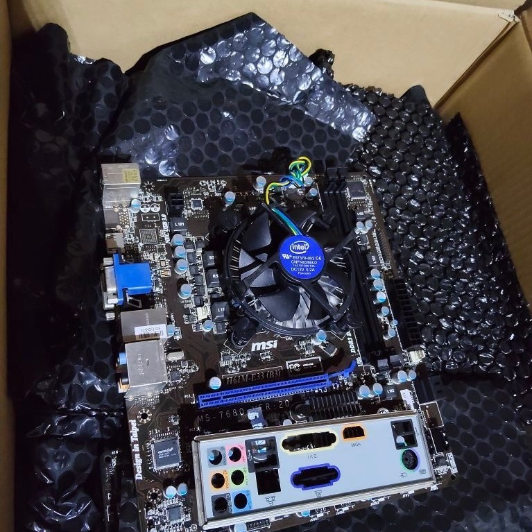 เมนบอร์ด LGA 1155 MSI H61 core i3 3240 พัดลม