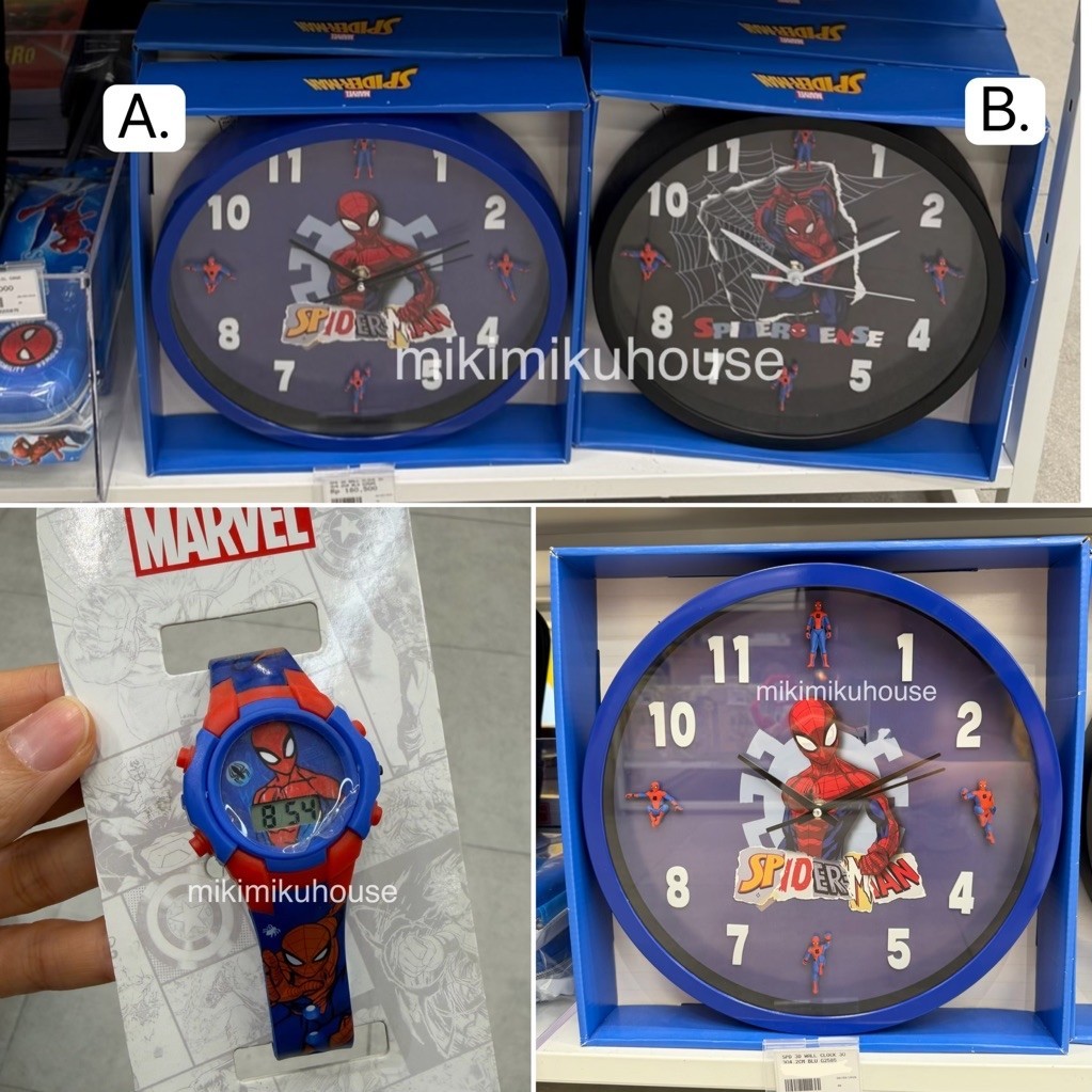 MARVEL SPIDER-MAN SPIDERMAN WALL CLOCK MR DIY WATCH DIGITAL CLOCK WALL MARVEL CHARACTER MR. DIY SPID