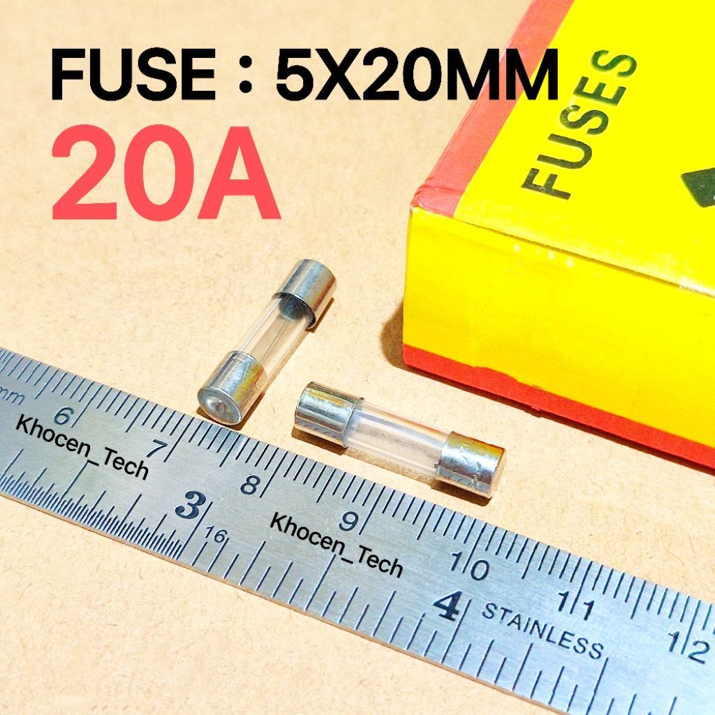(10 ชิ้น) 20A 250V GLASS FUSE 5x20MM SMALL FUSE