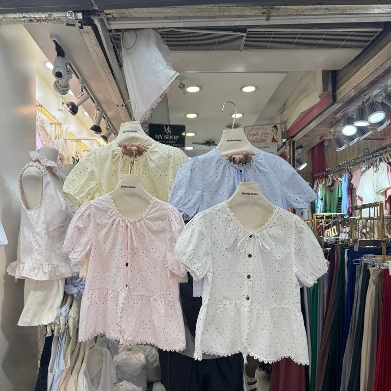 My Shop ลายจุดแขนสั้น | My Shop ลูกไม้ลายจุดแขนสั้น | มายช็อปลูกไม้