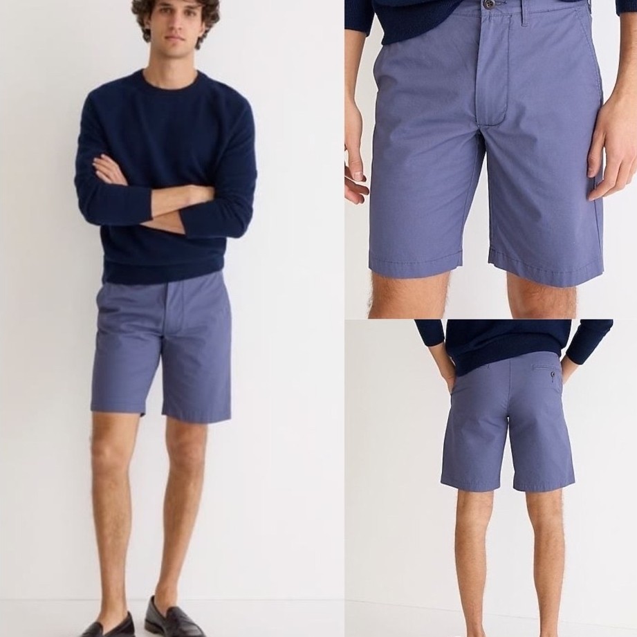 KATUN กางเกงขาสั้นผ้าฝ้าย / JCREW กางเกงขาสั้นผู้ชาย chino bermuda (สีน้ําเงิน)
