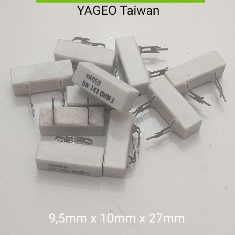 5W 1.2K Ohm YAGEO ตัวต้านทานชอล์กไต้หวัน NOS New Old Stock